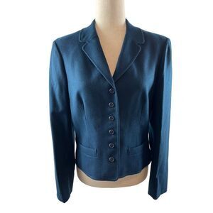 Vintage Young Pendleton Pure Virgin Wool Button Up Blazer Jacket Blue Size 11/12